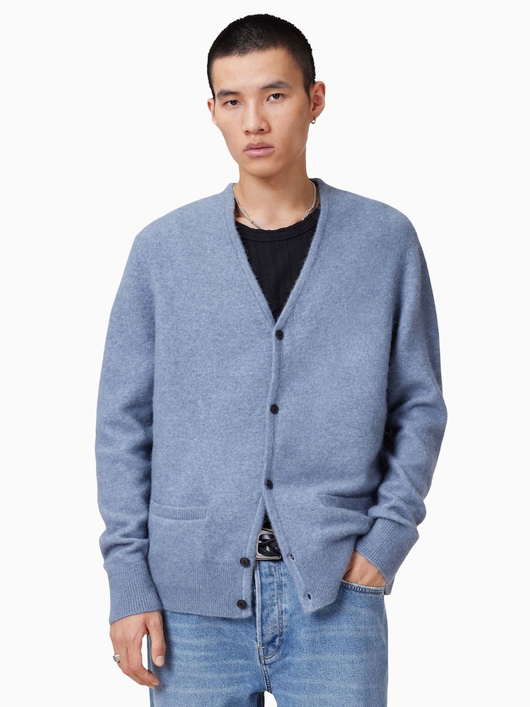AllSaints Blue Renn Cardigan - Image 3 of 8
