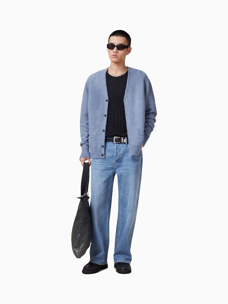 AllSaints Blue Renn Cardigan - Image 4 of 8