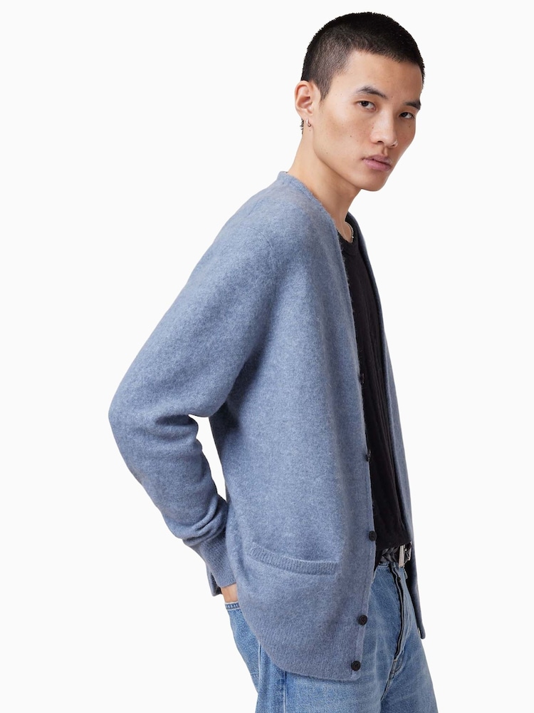 AllSaints Blue Renn Cardigan - Image 5 of 8