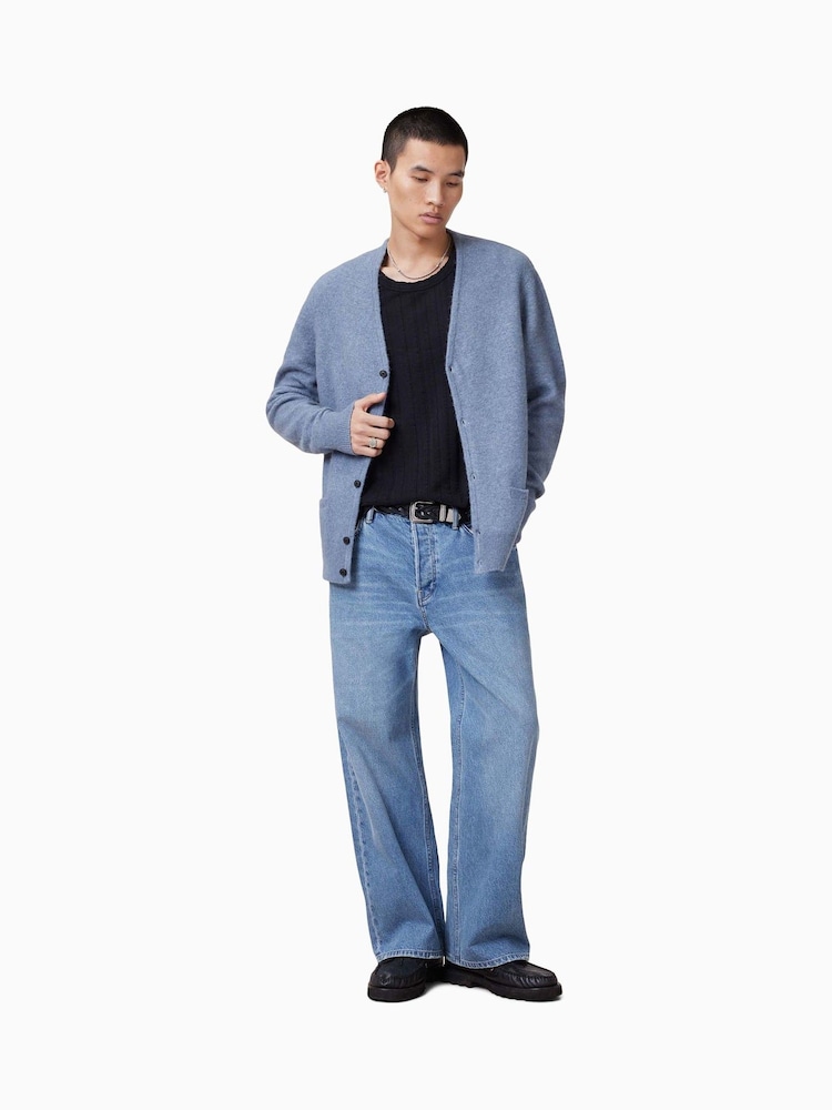 AllSaints Blue Renn Cardigan - Image 6 of 8