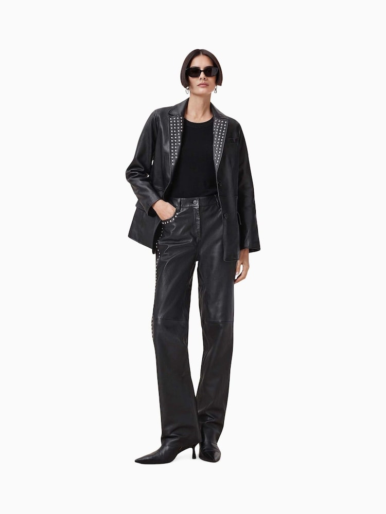 AllSaints Black Corinna Stud Blazer - Image 3 of 8