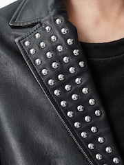 AllSaints Black Corinna Stud Blazer - Image 4 of 8