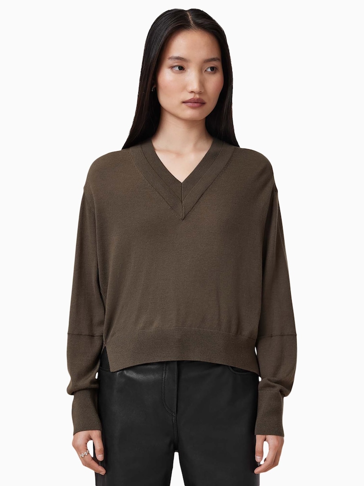 AllSaints Brown Julieana Jumper - Image 1 of 14