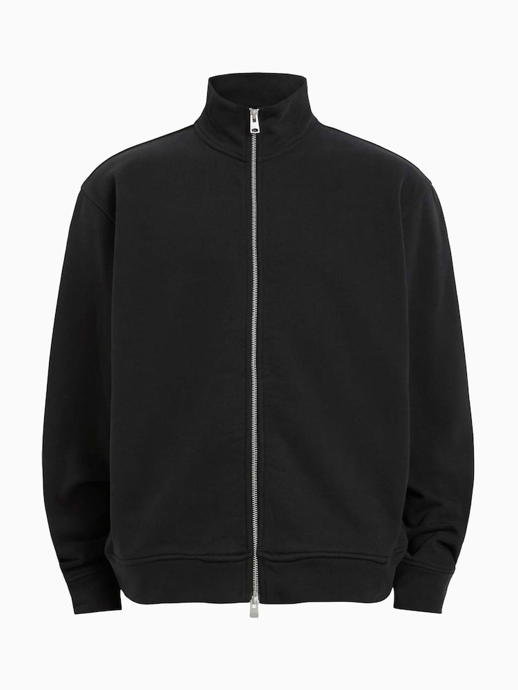 AllSaints Black Carson Track Jacket - Image 8 of 8