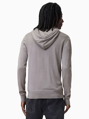 AllSaints Grey Mode Merino Zip Hoodie - Image 2 of 7