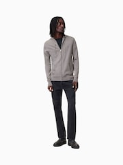 AllSaints Grey Mode Merino Zip Hoodie - Image 4 of 7