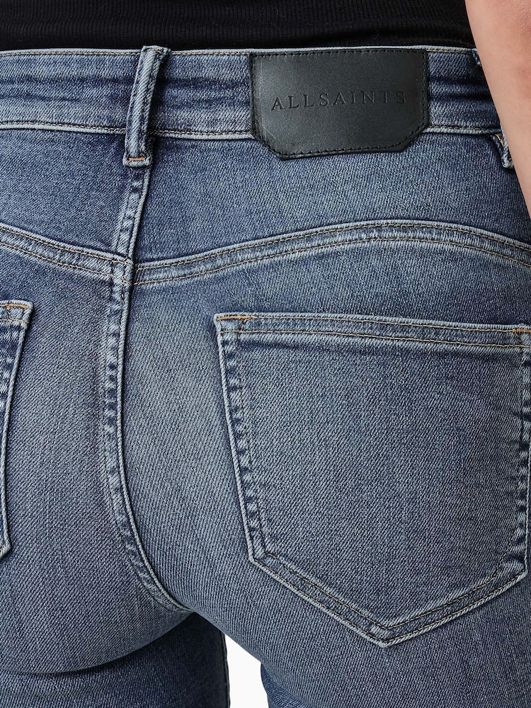 AllSaints Blue Miller Pushup Jeans - Image 7 of 9