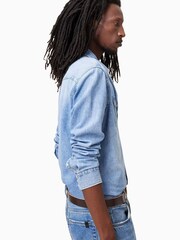 AllSaints Blue 100% Organic Cotton Macgowan Shirt - Image 4 of 7