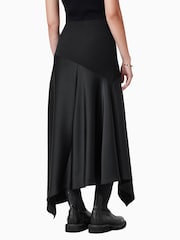 AllSaints Black Pia Satin Skirt - Image 5 of 8