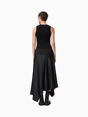AllSaints Black Pia Satin Skirt - Image 6 of 8