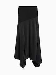 AllSaints Black Pia Satin Skirt - Image 8 of 8