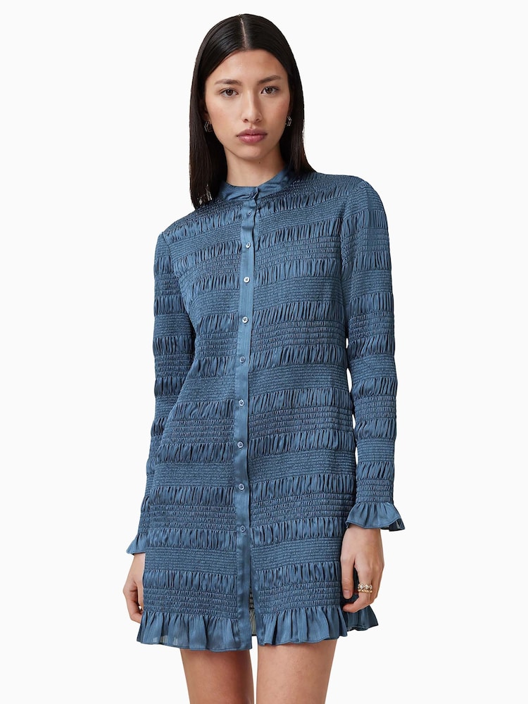 AllSaints Blue Meg Mini Dress - Image 2 of 6