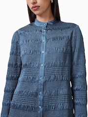 AllSaints Blue Meg Mini Dress - Image 4 of 6