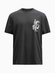AllSaints Black Asp Short Sleeve Crew 100% Organic Cotton T-Shirt - Image 7 of 7