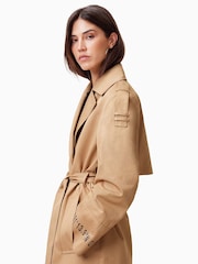 AllSaints Brown Demmi Trench Coat - Image 3 of 9