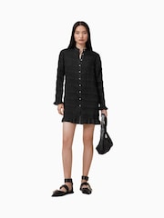 AllSaints Black Meg Mini Dress - Image 3 of 7