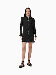 AllSaints Black Meg Mini Dress - Image 5 of 7