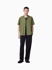 AllSaints Olive Green Hudson Short Sleeve Shirt - Image 2 of 6