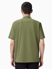 AllSaints Olive Green Hudson Short Sleeve Shirt - Image 4 of 6