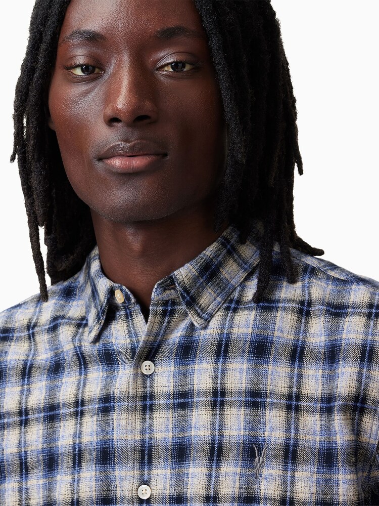 AllSaints Purple Orin Long Sleeve Shirt - Image 2 of 7
