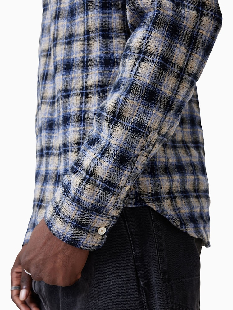 AllSaints Purple Orin Long Sleeve Shirt - Image 4 of 7