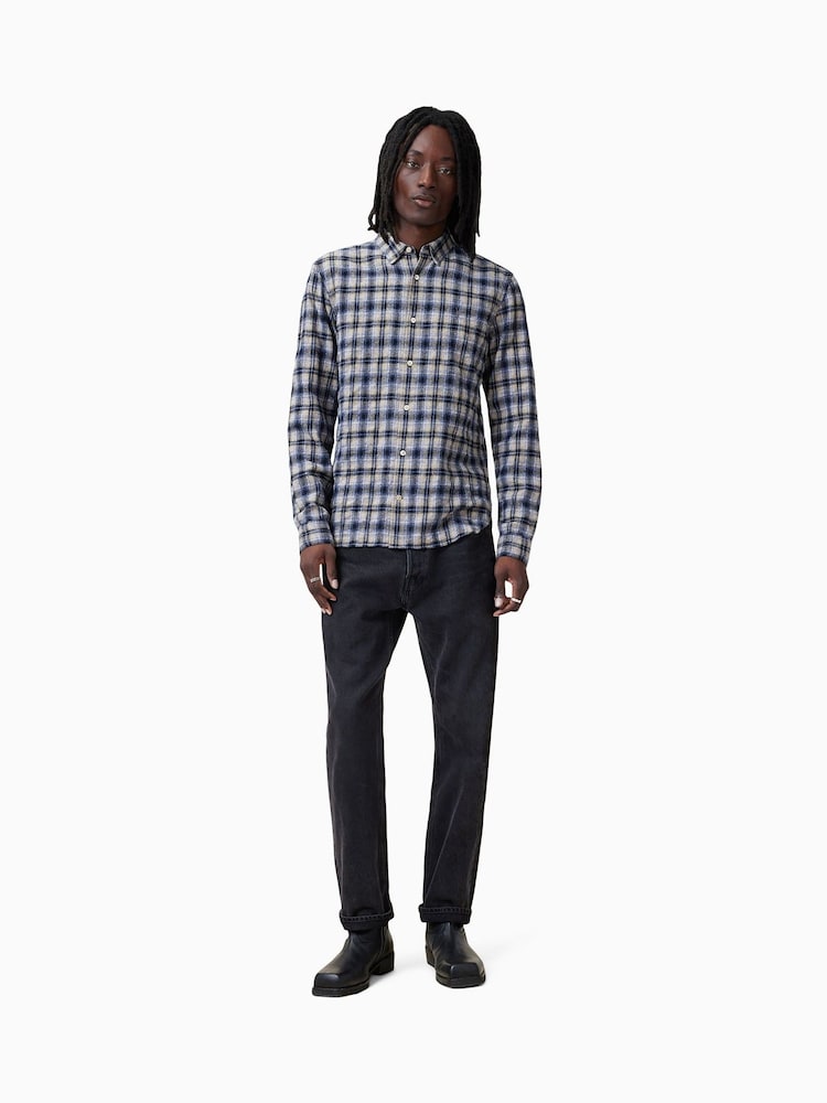 AllSaints Purple Orin Long Sleeve Shirt - Image 5 of 7