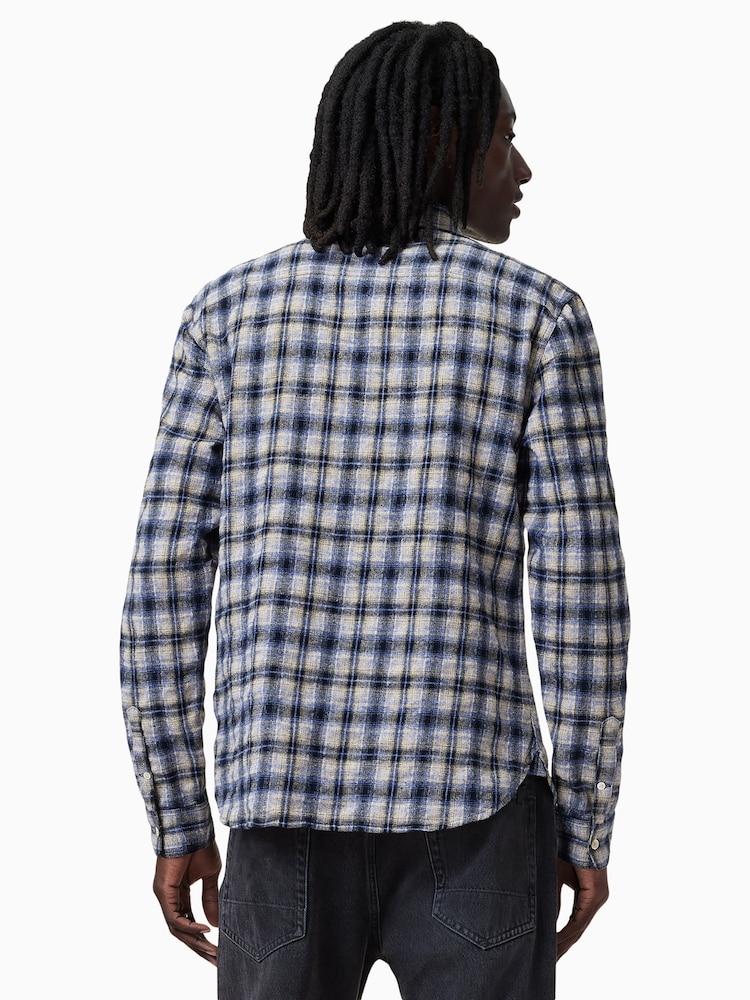 AllSaints Purple Orin Long Sleeve Shirt - Image 6 of 7