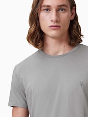AllSaints Fossil Grey Tonic Short Sleeve Crew 100% Organic Cotton T-Shirt - Image 2 of 6