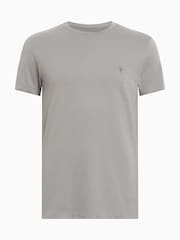 AllSaints Fossil Grey Tonic Short Sleeve Crew 100% Organic Cotton T-Shirt - Image 6 of 6