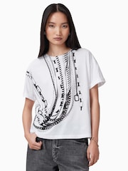 AllSaints White Metallo Briar 100% Organic Cotton T-Shirt - Image 1 of 7