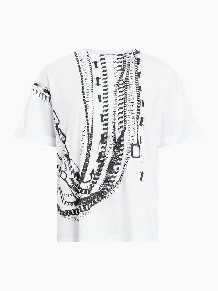 AllSaints White Metallo Briar 100% Organic Cotton T-Shirt - Image 7 of 7 AllSaints White Metallo Briar 100% Organic Cotton T-Shirt - Image 7 of 7
