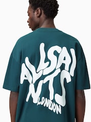 AllSaints Navy Orlando Short Sleeve Crew 100% Organic Cotton T-Shirt - Image 2 of 7