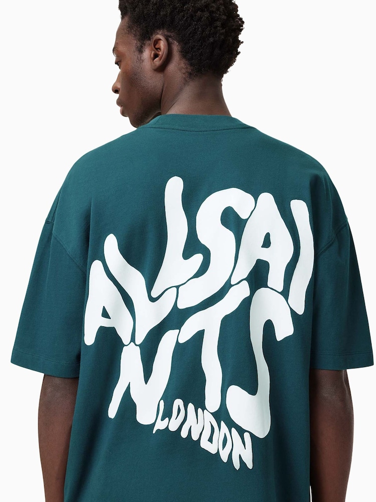 AllSaints Navy Orlando Short Sleeve Crew 100% Organic Cotton T-Shirt - Image 2 of 7
