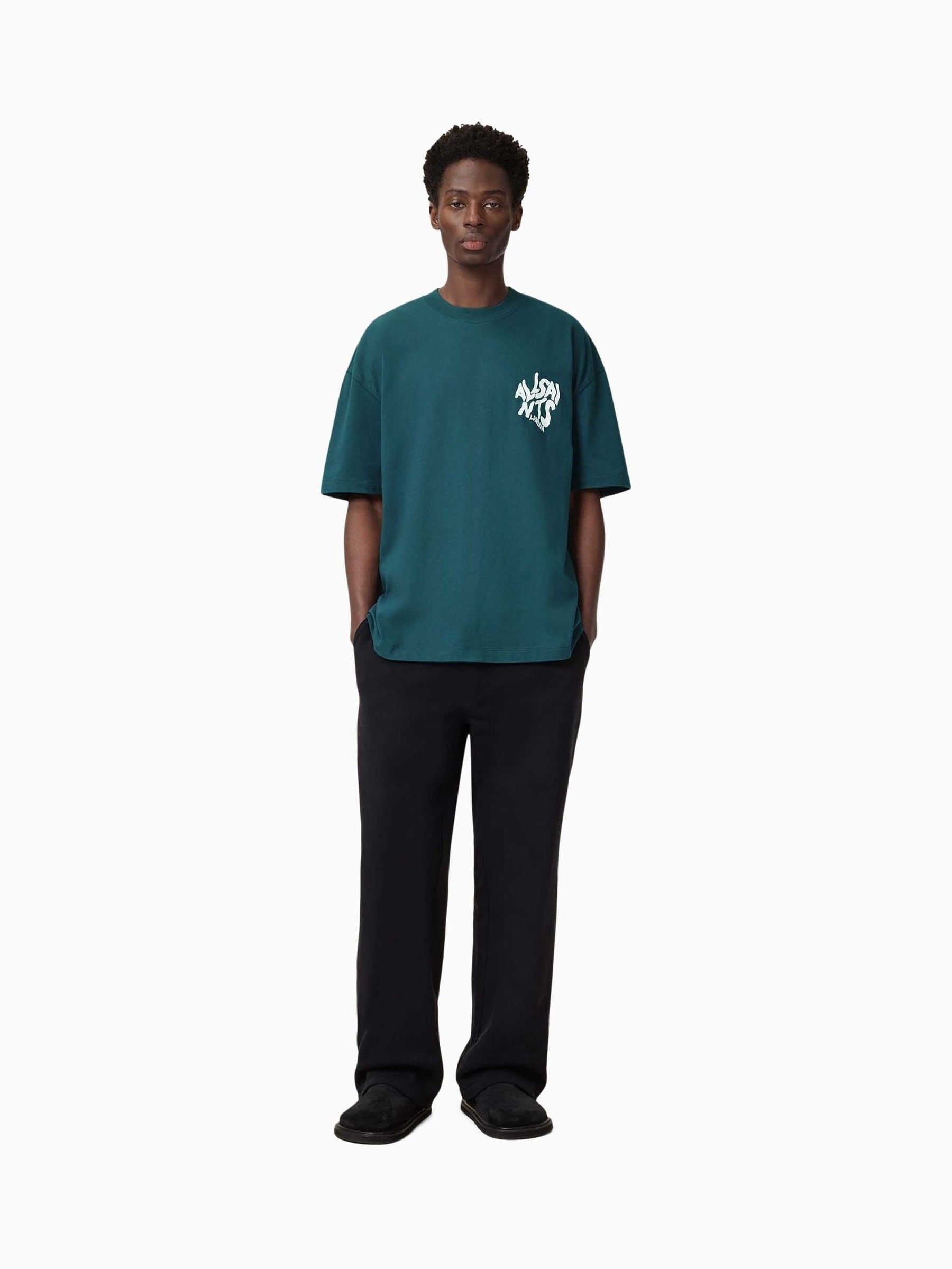 Buy All Saints Navy Orlando Oversized Short Sleeve Crew Neck T