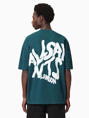 AllSaints Navy Orlando Short Sleeve Crew 100% Organic Cotton T-Shirt - Image 6 of 7