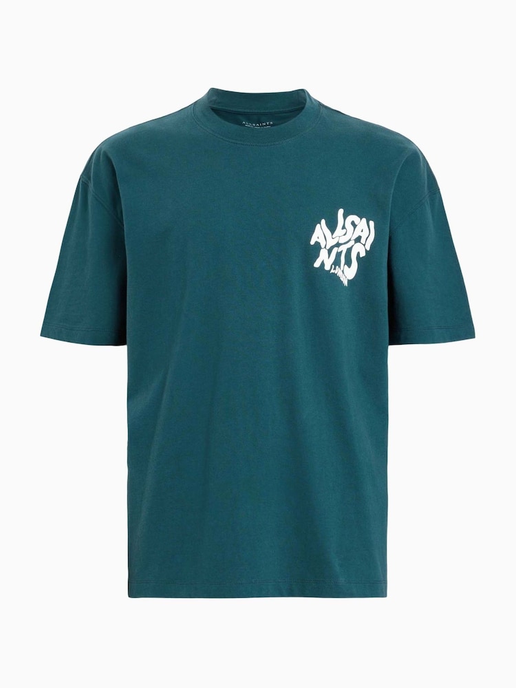 AllSaints Navy Orlando Short Sleeve Crew 100% Organic Cotton T-Shirt - Image 7 of 7