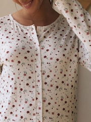 Cream Ditsy Cosy Pointelle Long Sleeve Pyjamas - Image 5 of 9