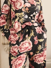 Black Floral Cosy Long Sleeve Pyjamas - Image 5 of 9