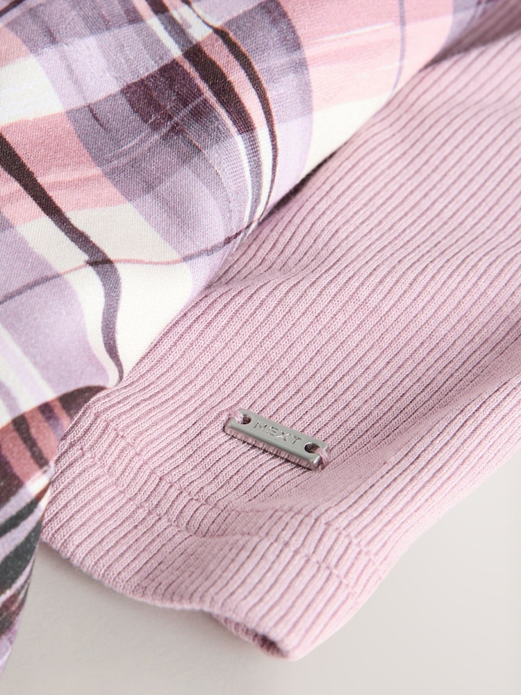 rožnata - Crew Neck Long Sleeve Check Pyjamas - Slika 2 iz 3