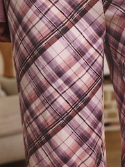 Pink Crew Neck Long Sleeve Check Pyjamas - Image 5 of 8