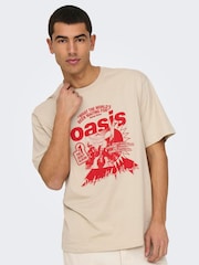 Only & Sons Grey Oasis Band Relaxed Fit T-Shirt - Image 1 of 5
