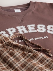 Brown Espresso Sweatshirt and Flannel Pyjamas Set - Image 10 of 10