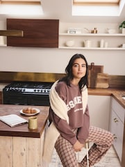 Brown Espresso Sweatshirt and Flannel Pyjamas Set - Image 3 of 10