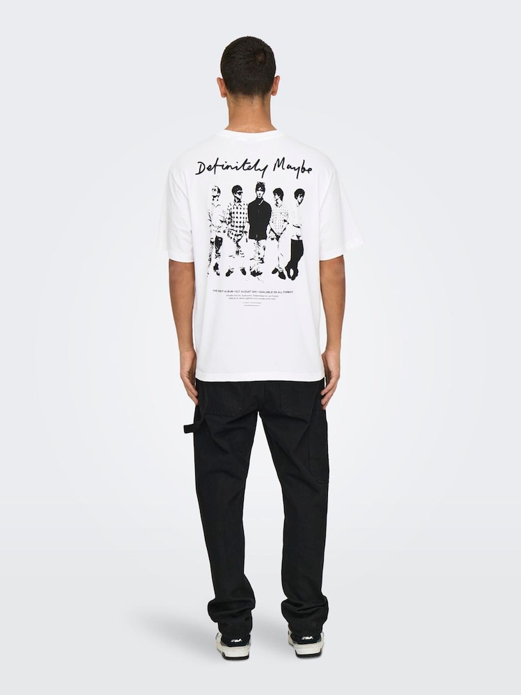 Only & Sons Oasis Band Relaxed Fit T-Shirt - صورة 2 من 5