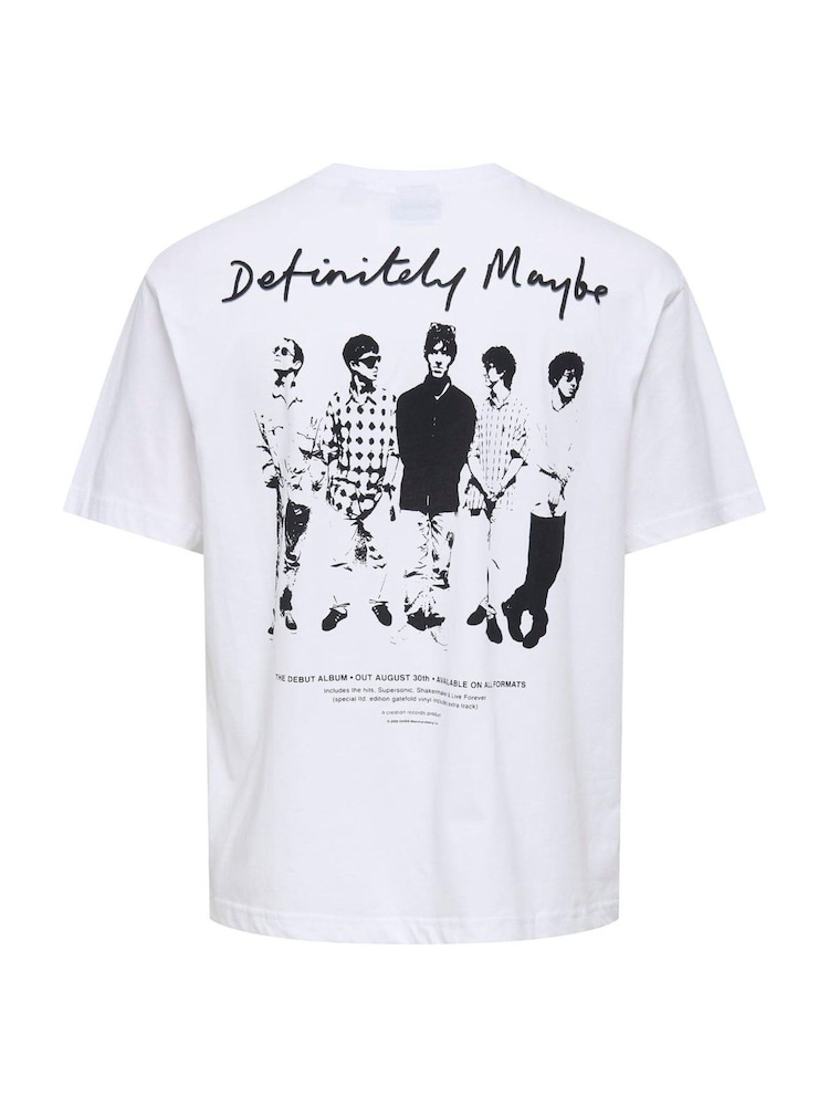 Only & Sons Oasis Band Relaxed Fit T-Shirt - صورة 5 من 5