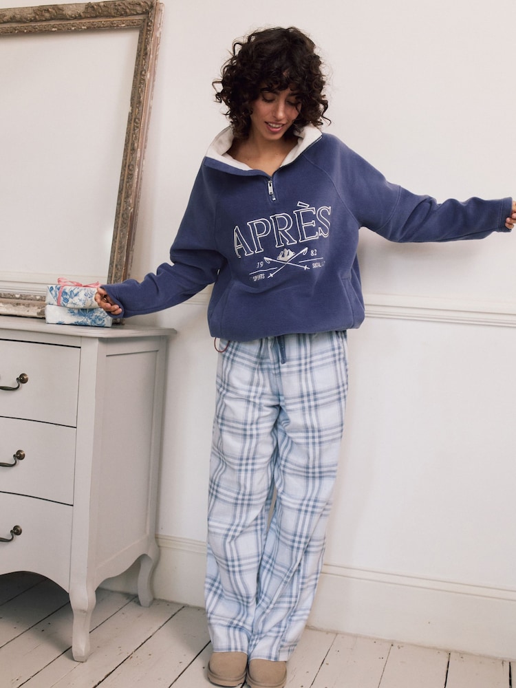Blue Check Flannel Pyjama Bottoms - Image 2 of 7