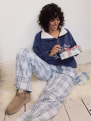 Blue Check Flannel Pyjama Bottoms - Image 6 of 7