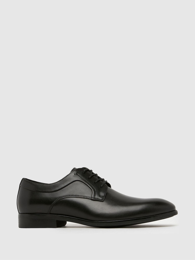 Schuh Rail Leather Derby Black Shoes - Image 1 of 4