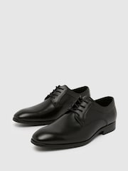 Schuh Rail Leather Derby Black Shoes - Image 3 of 4