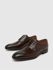 Schuh Rail Leather Derby Brown Shoes - Image 3 of 4